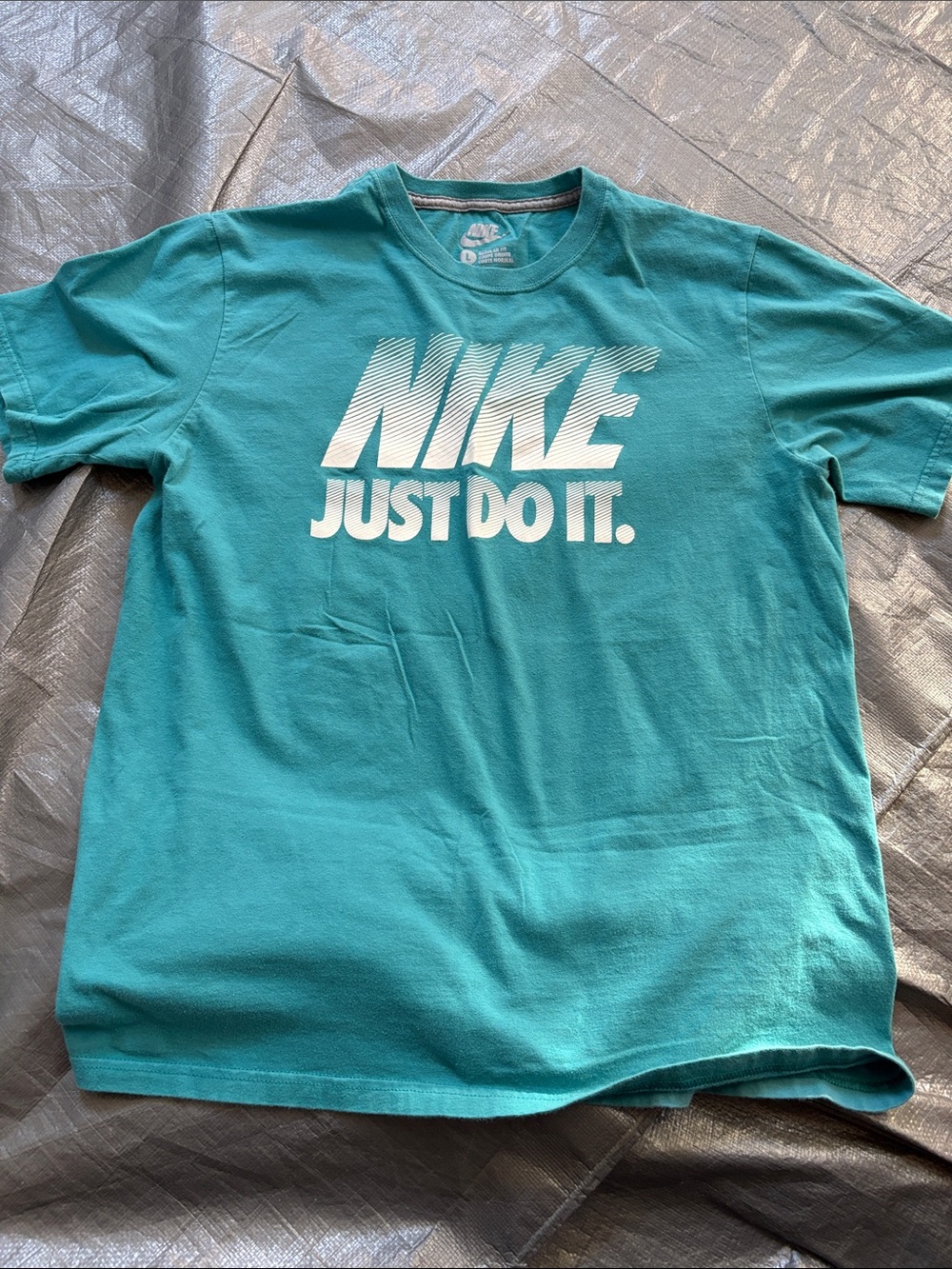 Nike Teal Short Sleeve Logo Tee with White Graphic